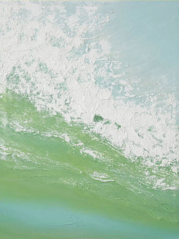 Handcrafted Wall Art - Blue Green Abstract Wave for Office Decor #JJ 147