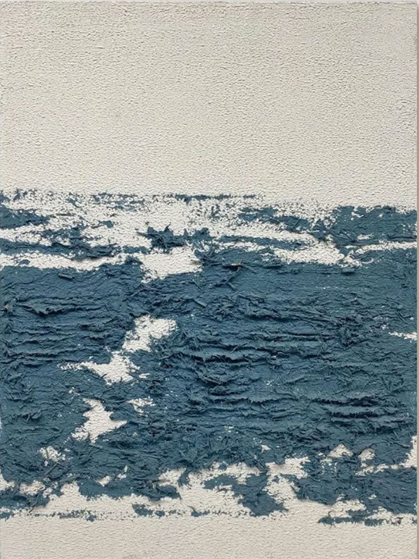 Original Abstract Ocean Art | Heavy Texture Blue White Canvas #TC 184