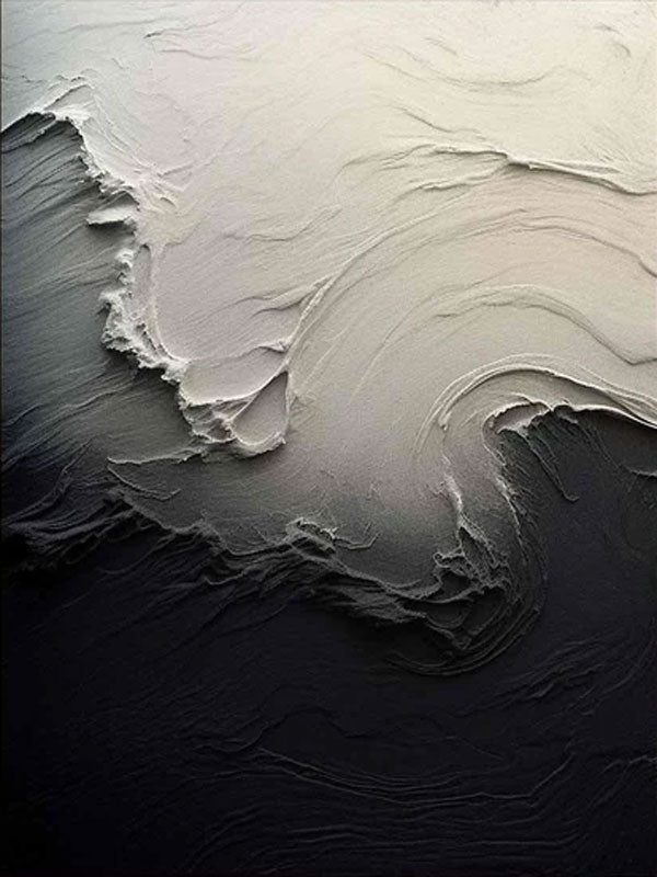 Black & White Abstract Art, 3D Texture Decor #TB 033