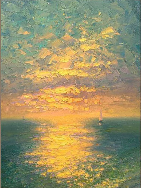 Unique Sunrise Seascape Art Wall Painting #TB 017