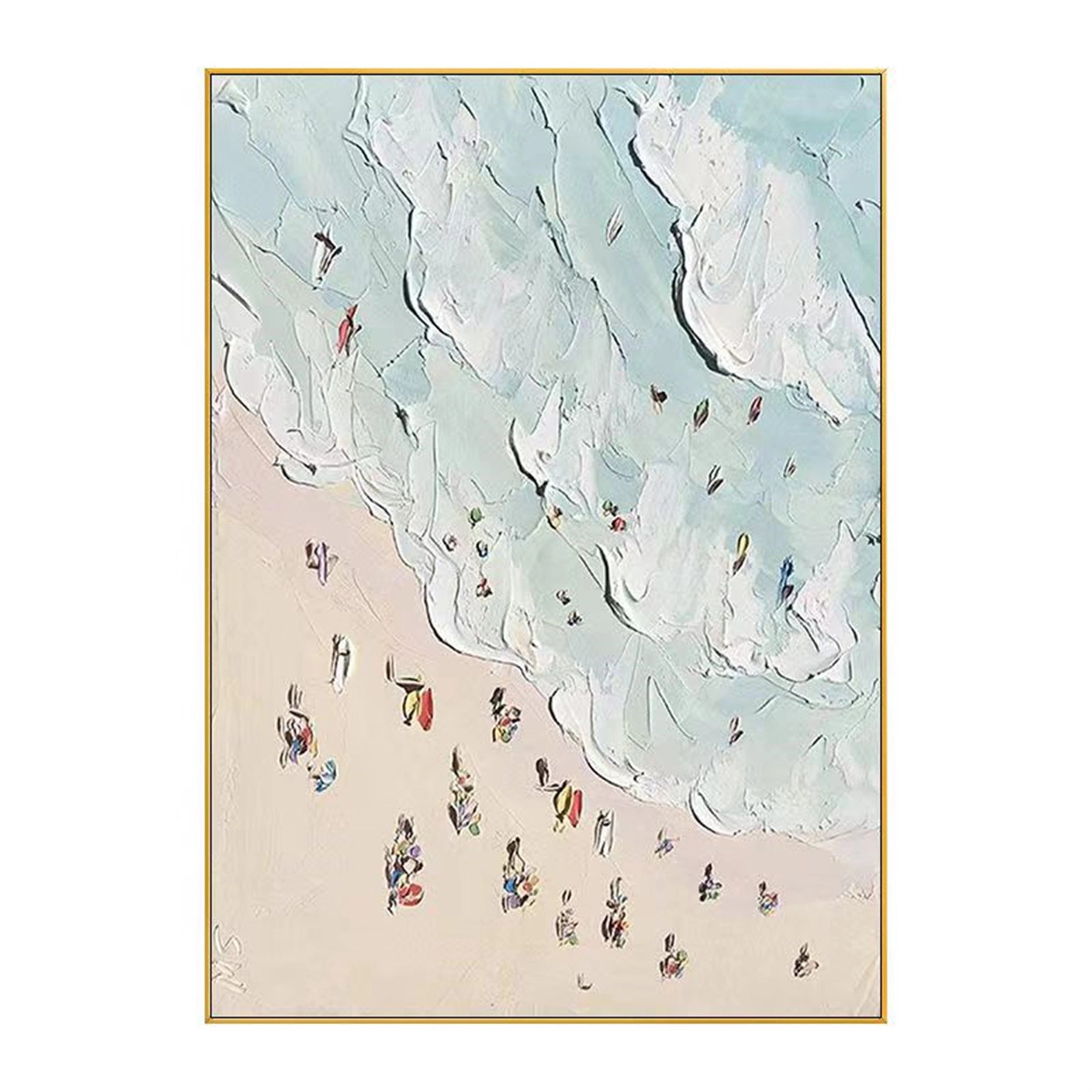 Colorful Beach Scene Abstract Painting - Modern Vibrant Art #JJ 132