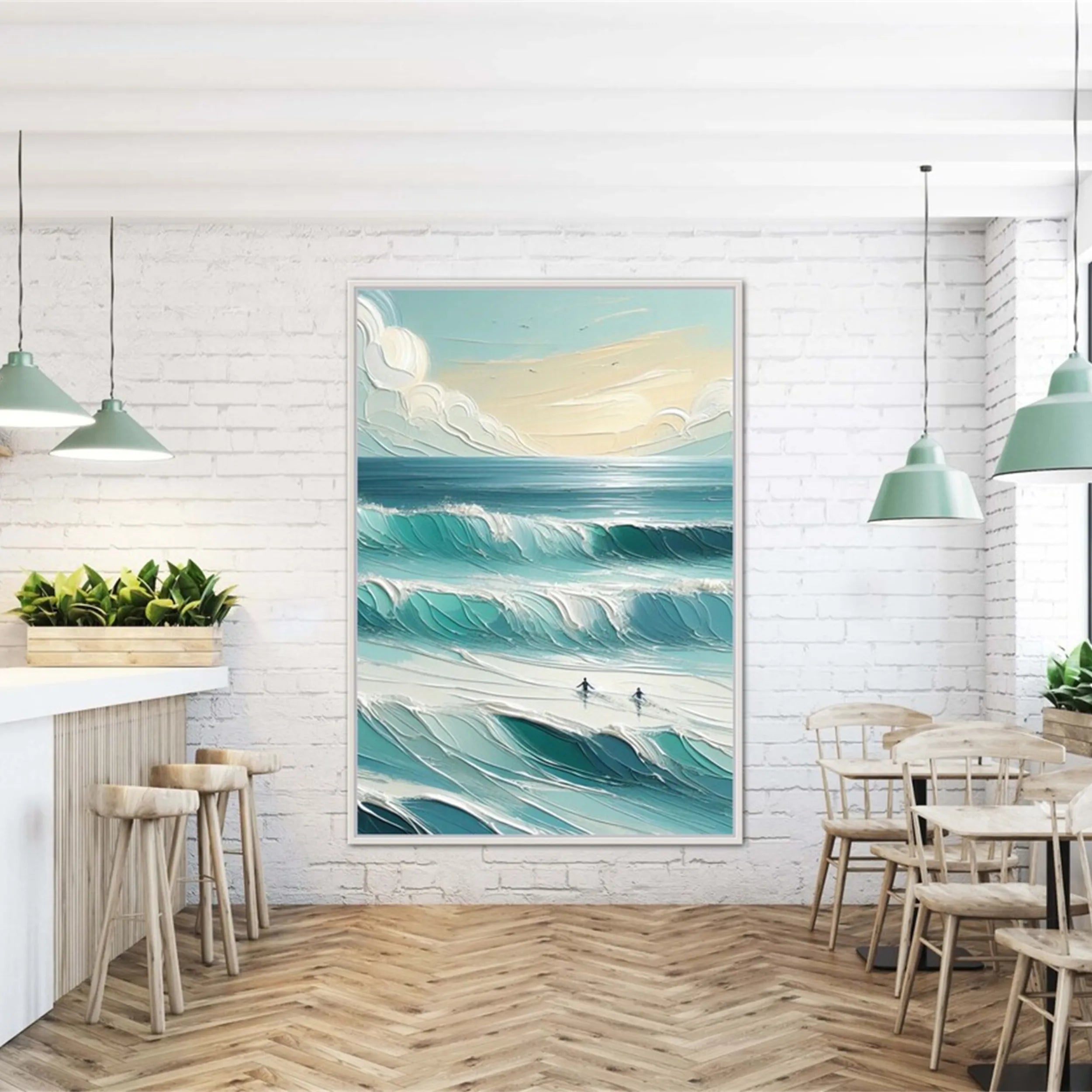 Surfer's Horizon – Abstract Ocean Wall Art #JJ 144
