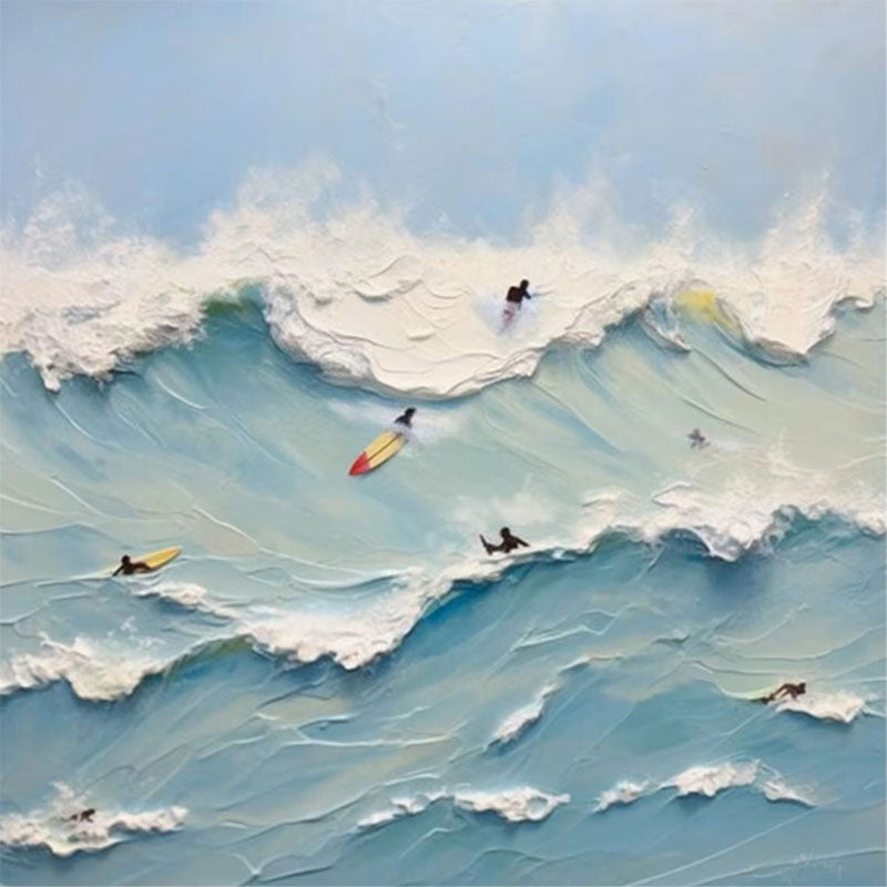 Abstract Surfer Wave  – Vibrant Coastal Wall Art for Home Decor #JJ 278