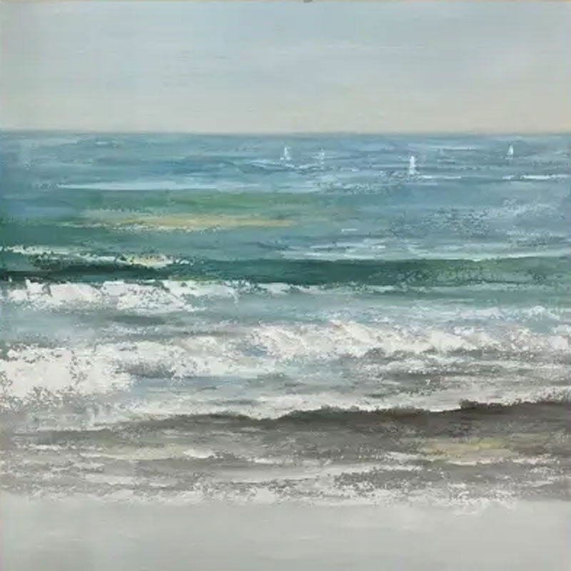 Peaceful Textured Neutral Seascape Art for Home Decor #JJ 279