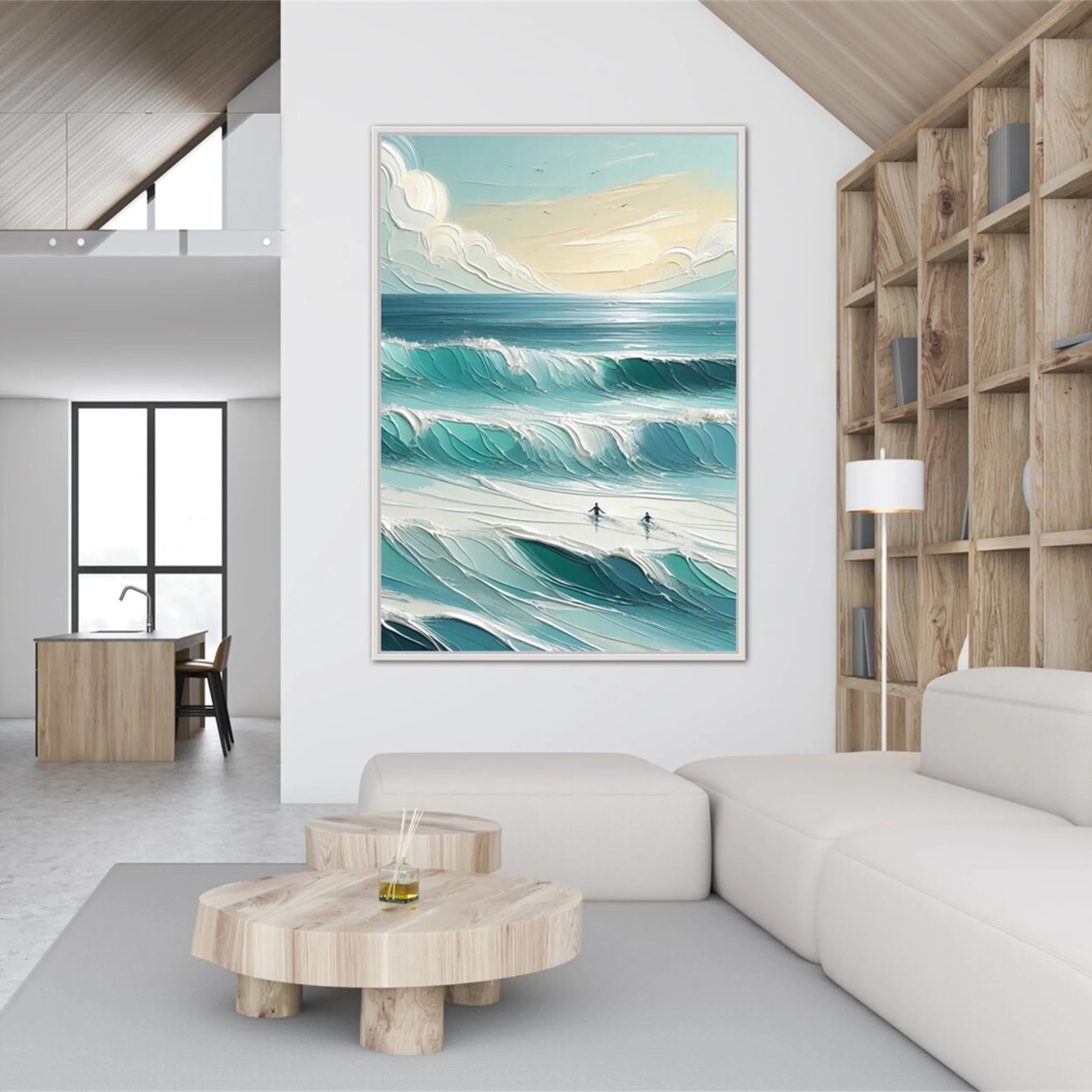 Surfer's Horizon – Abstract Ocean Wall Art #JJ 144