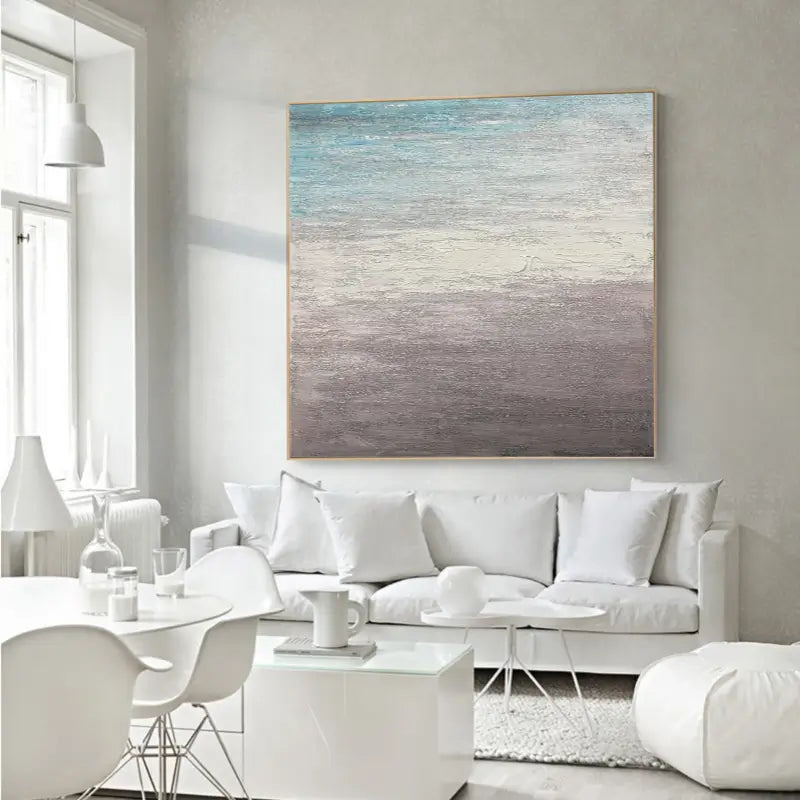 Large - sized Abstract Seascape Hand - painted Canvas for Living Rooms #JJ 156