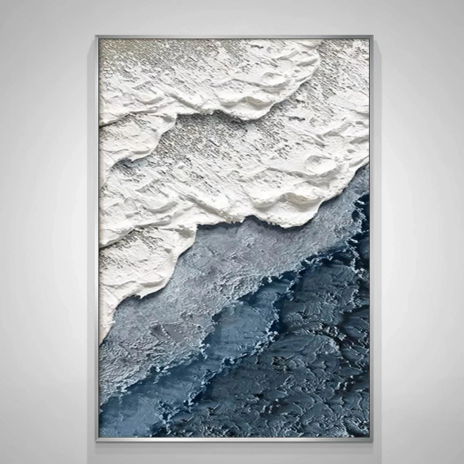 Textured Beach Abstract Oil Painting - Modern Serene Art Wall Art Canvas #JJ 140