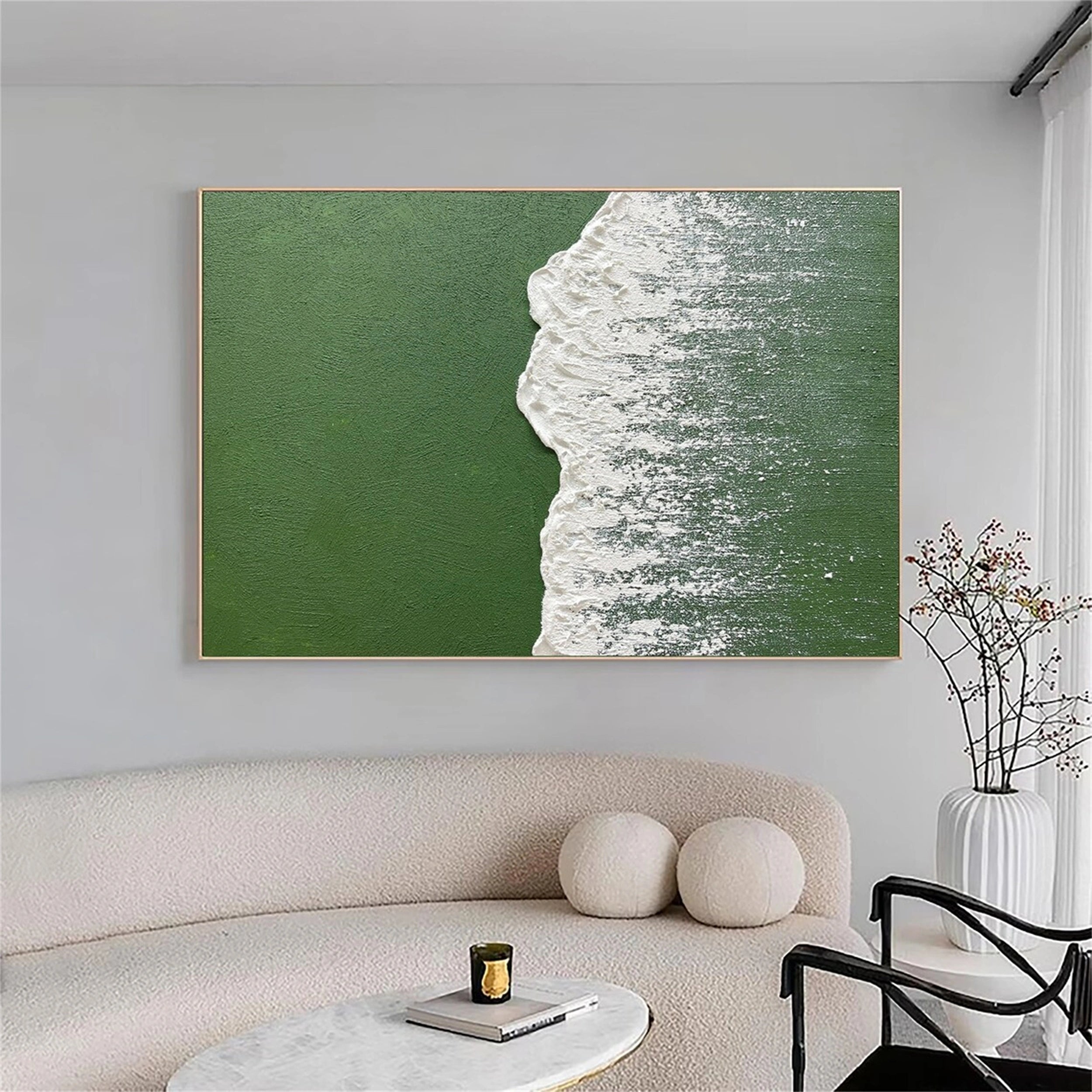 Textured Shoreline Abstract Wall Art Waves Painting Decor #JJ 257