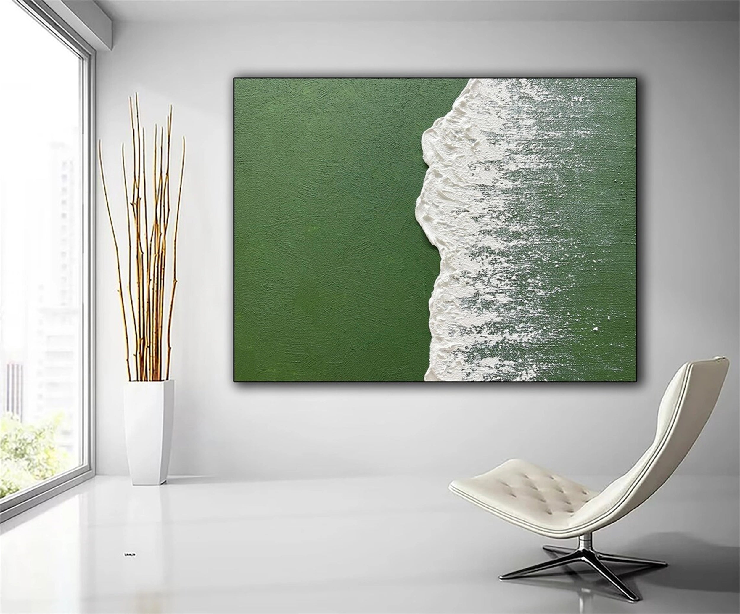 Textured Shoreline Abstract Wall Art Waves Painting Decor #JJ 257