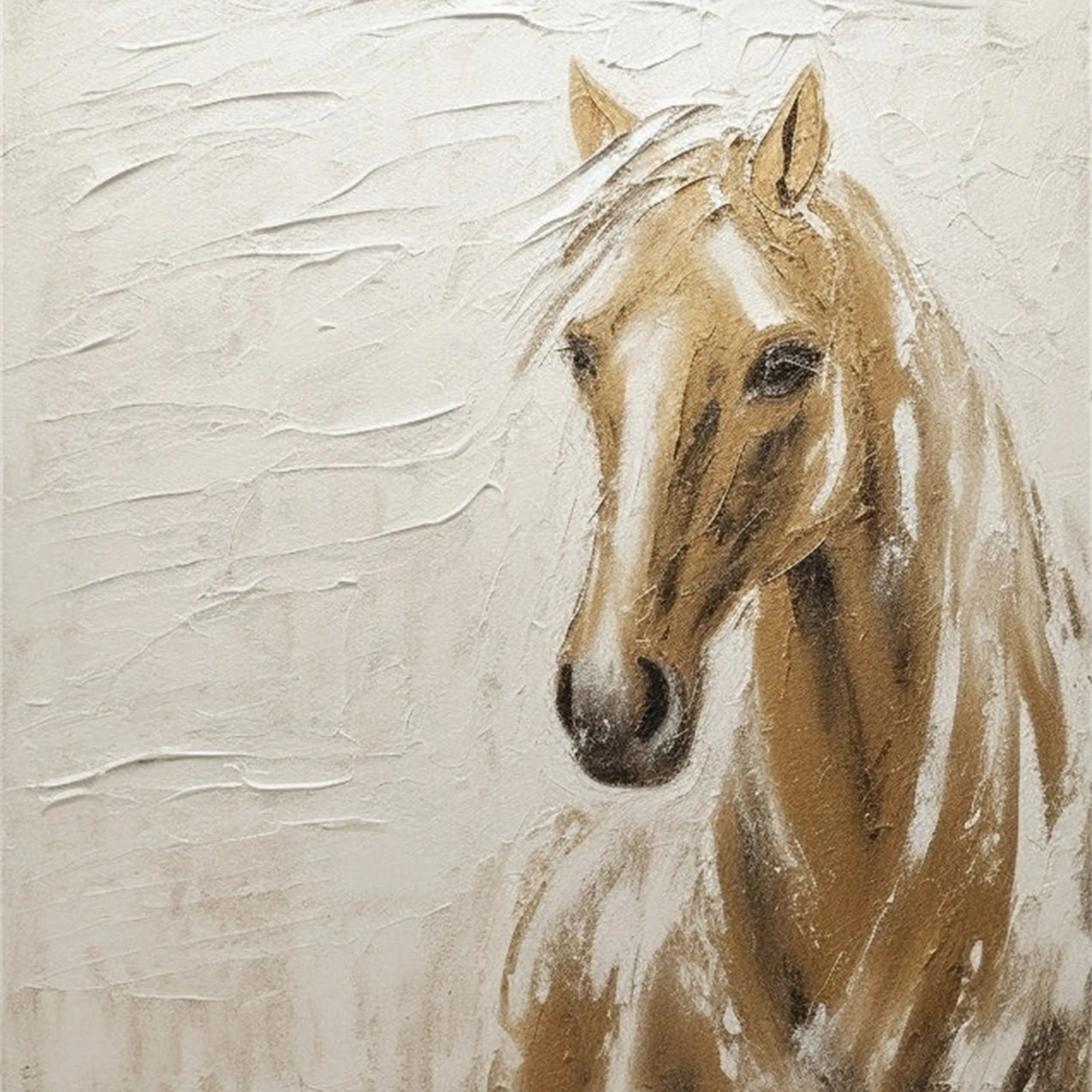 Contemporary Horse Art: Unique Textured Wall Art for Collectors #ZZ 020