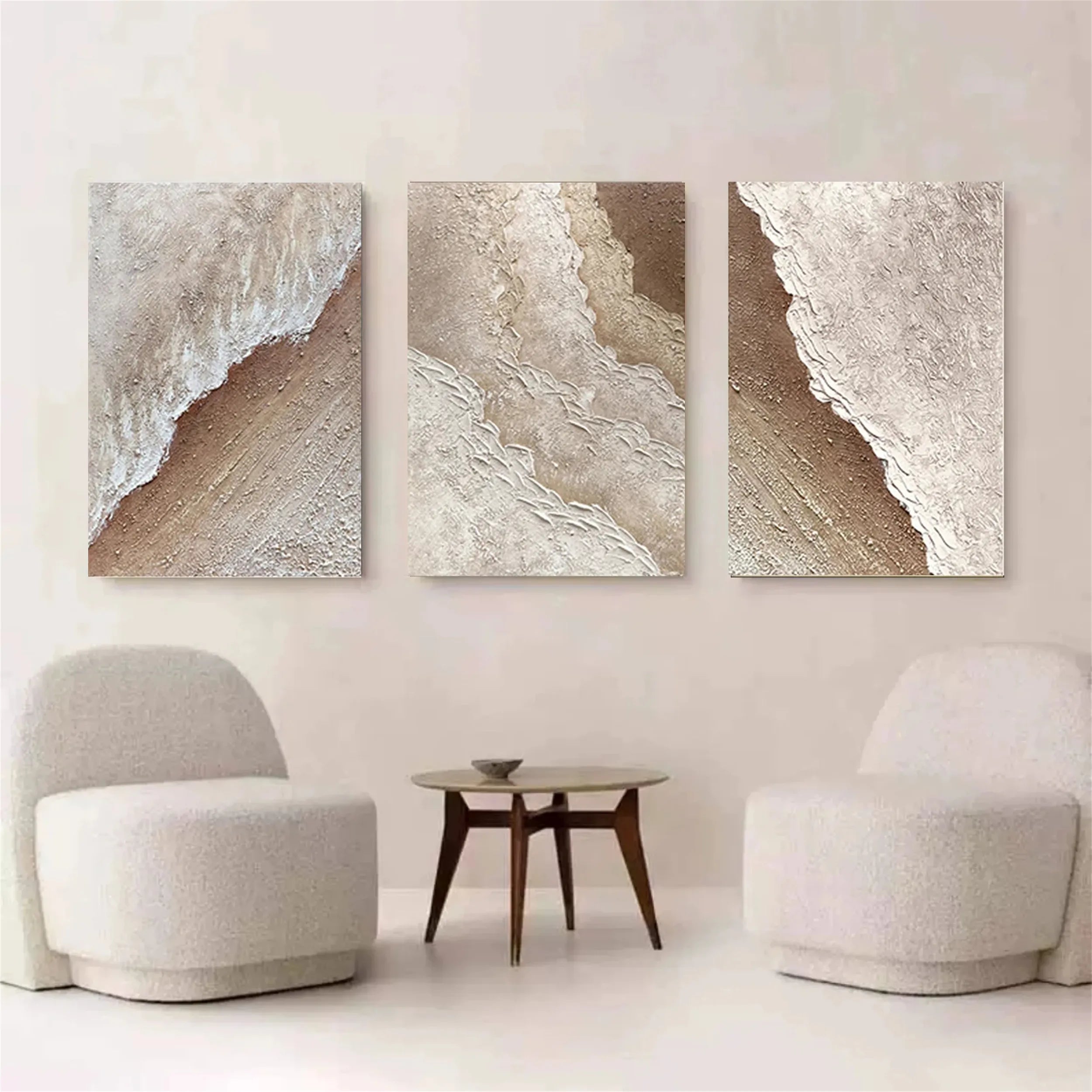 3 piece Beige Modern Wall Art for Living Room  #JJ 211