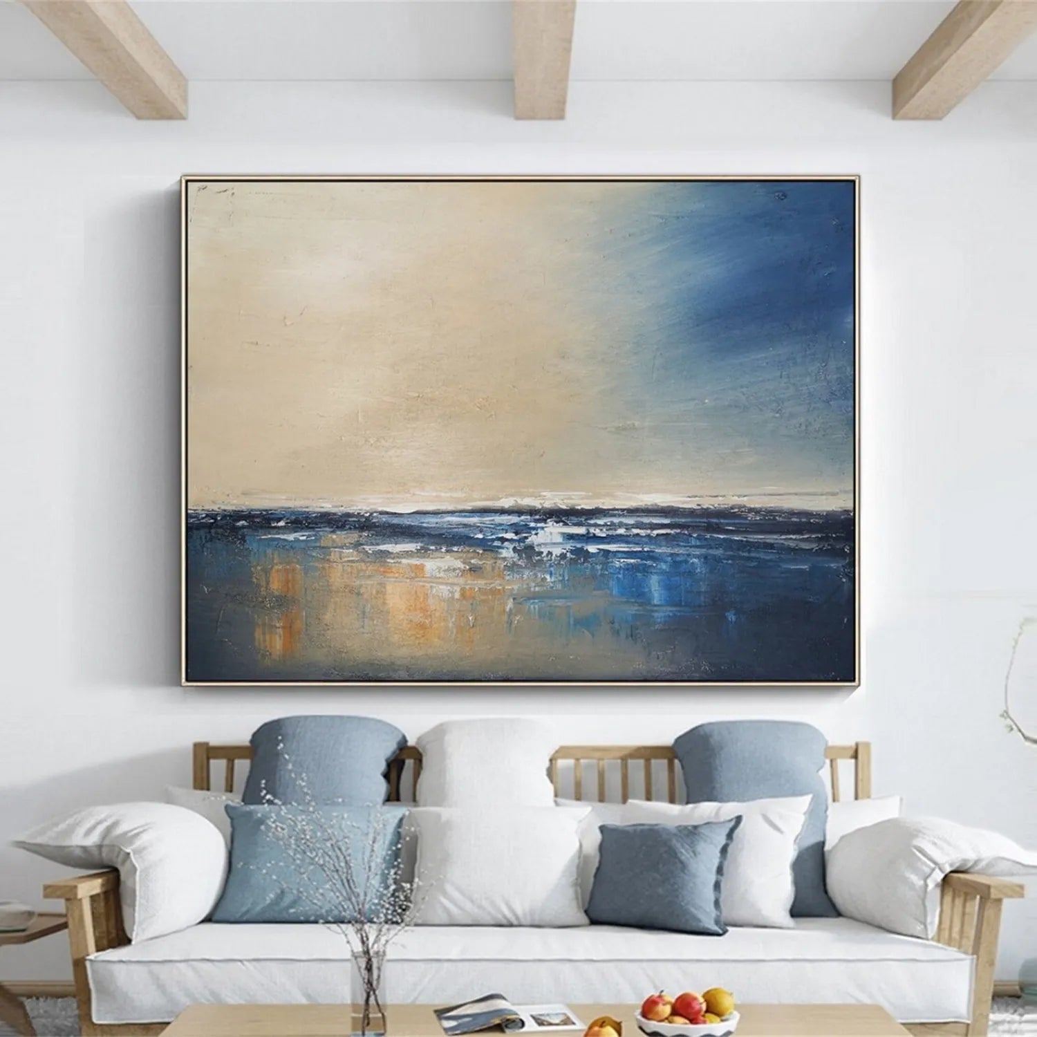 Twilight Horizon – Abstract Ocean Painting Wall Decor #JJ 258