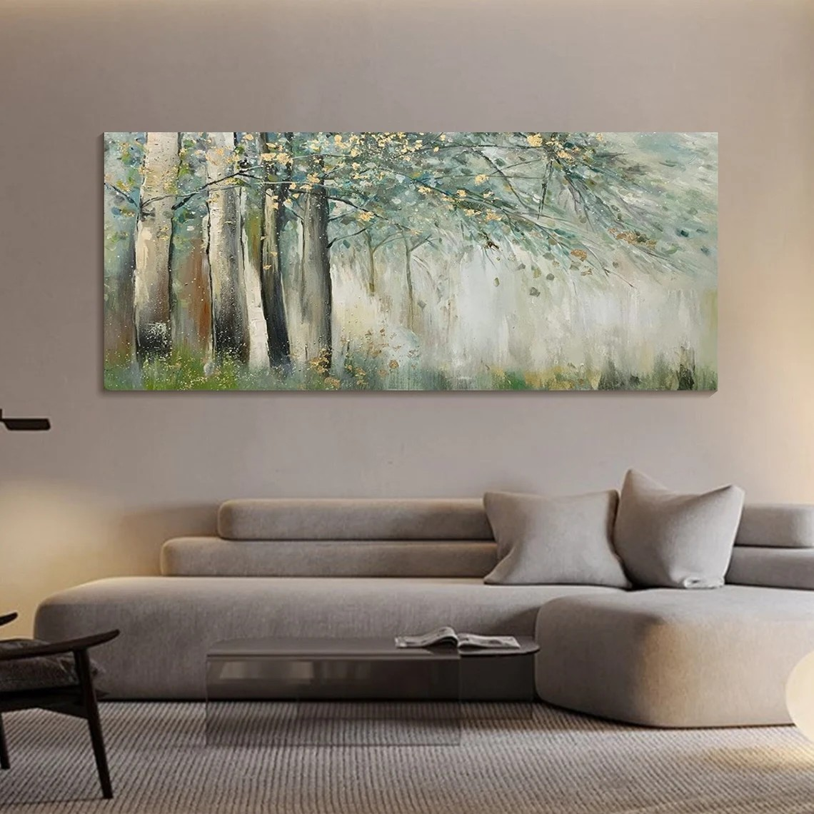 Impressionistic Forest Oil Painting - Misty Woodland Scene #JJ 020