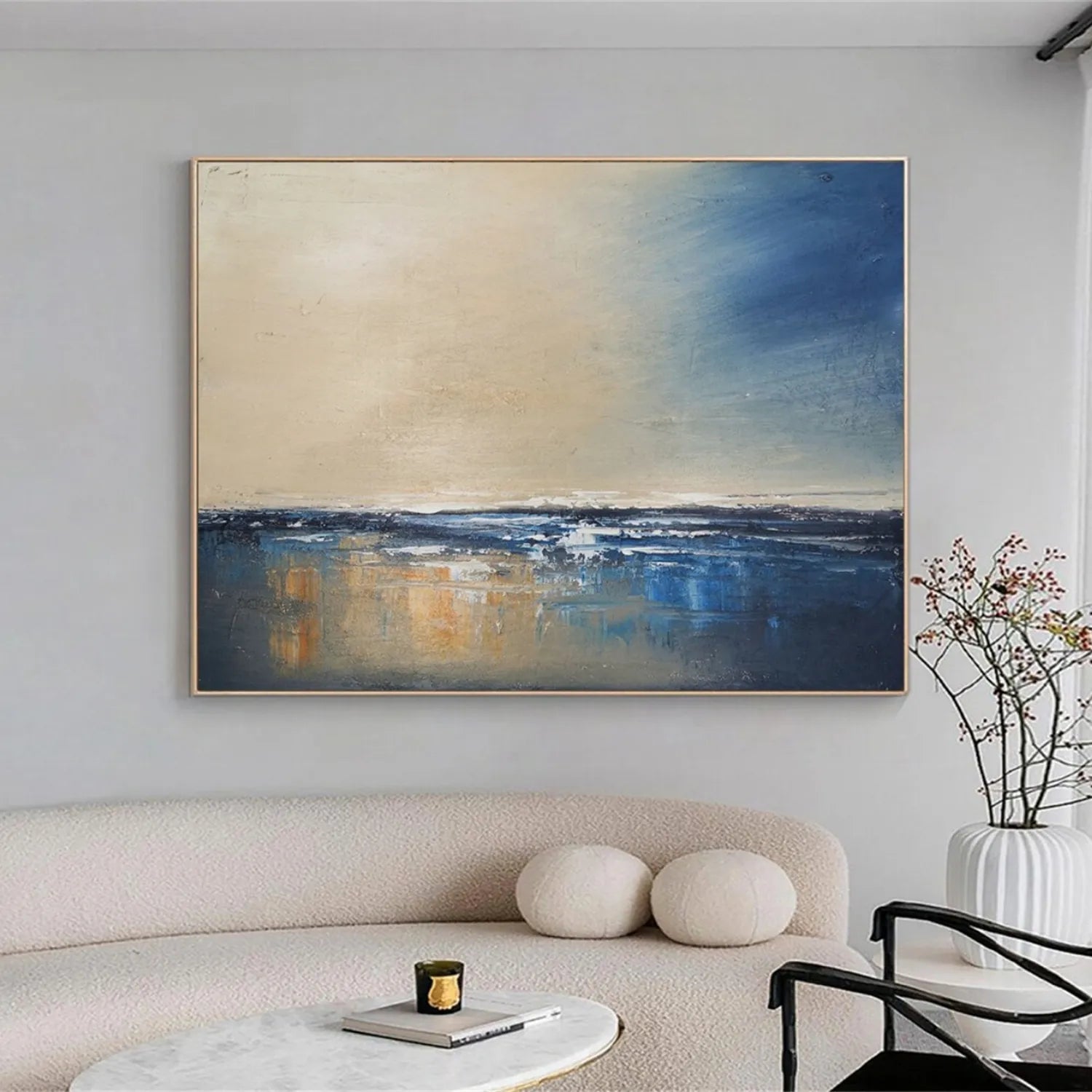 Twilight Horizon – Abstract Ocean Painting Wall Decor #JJ 258