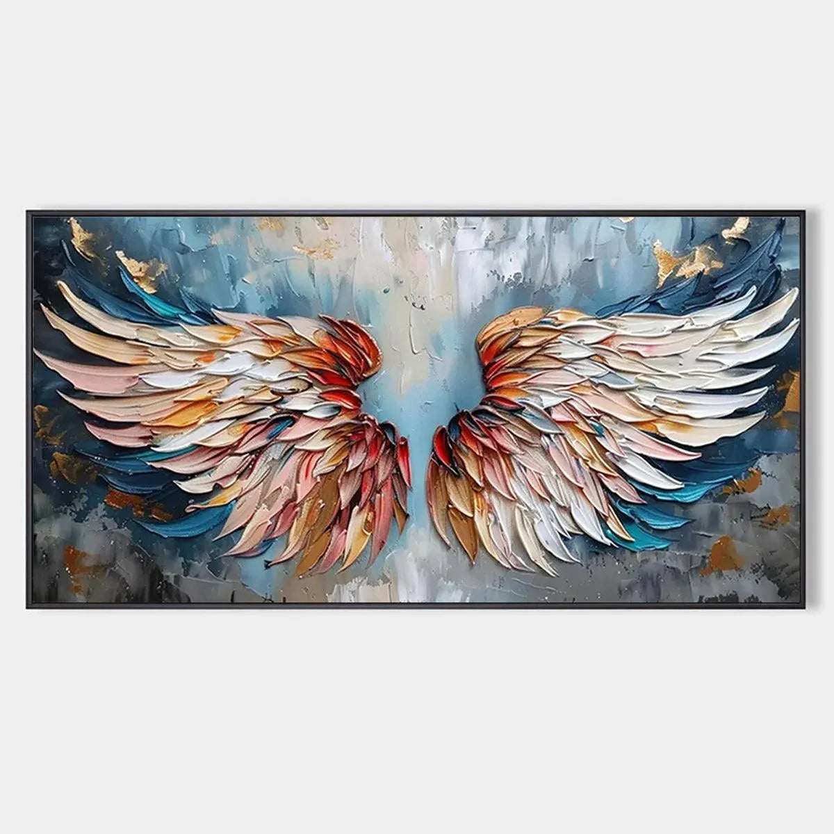 Textured Angel Wings Art | Original Hand-Painted Canvas #ZZ 250