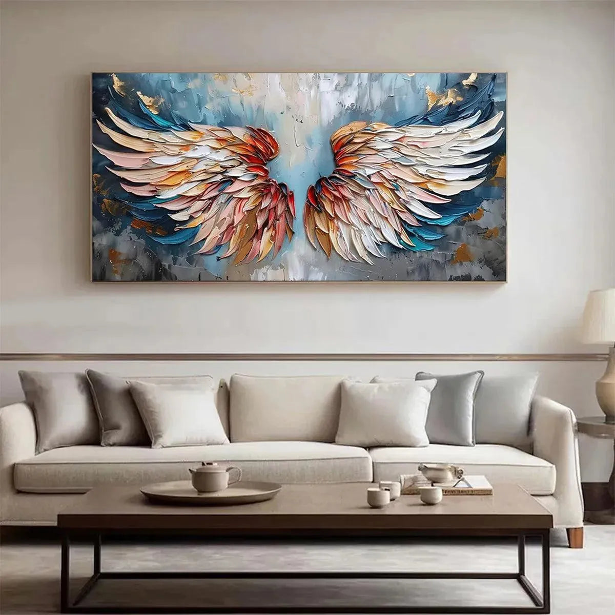 Textured Angel Wings Art | Original Hand-Painted Canvas #ZZ 250
