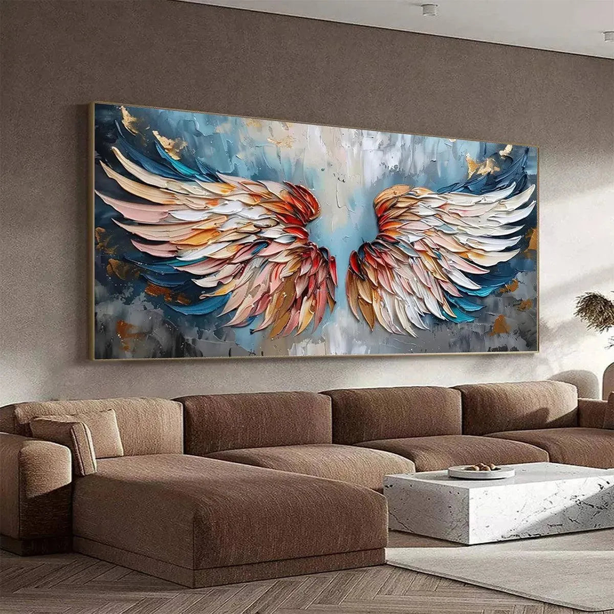 Textured Angel Wings Art | Original Hand-Painted Canvas #ZZ 250