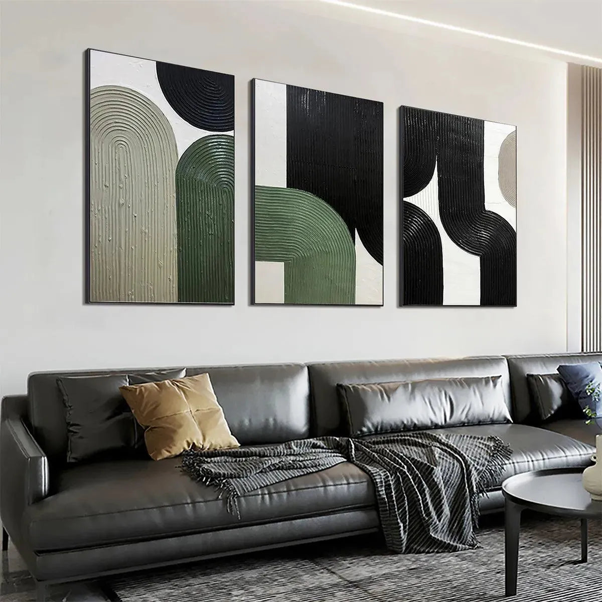 Textured 3D Abstract Triptych | Set of 3 Wall Art #AA 188