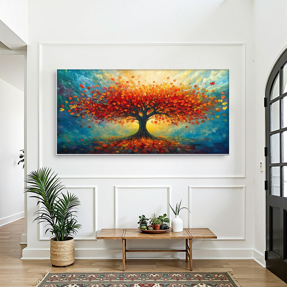 Hand-Painted Colorful Tree Art | Large Abstract Canvas #AA 282