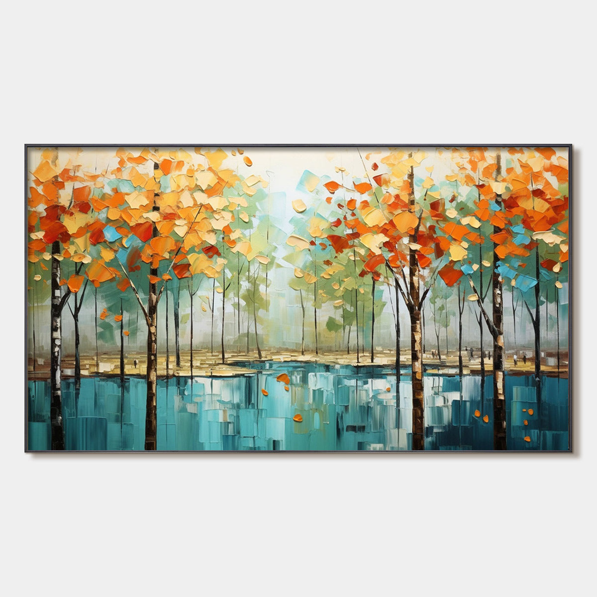 Textured Autumn Forest Oil Painting | Abstract Landscape Wall Art #TC 259