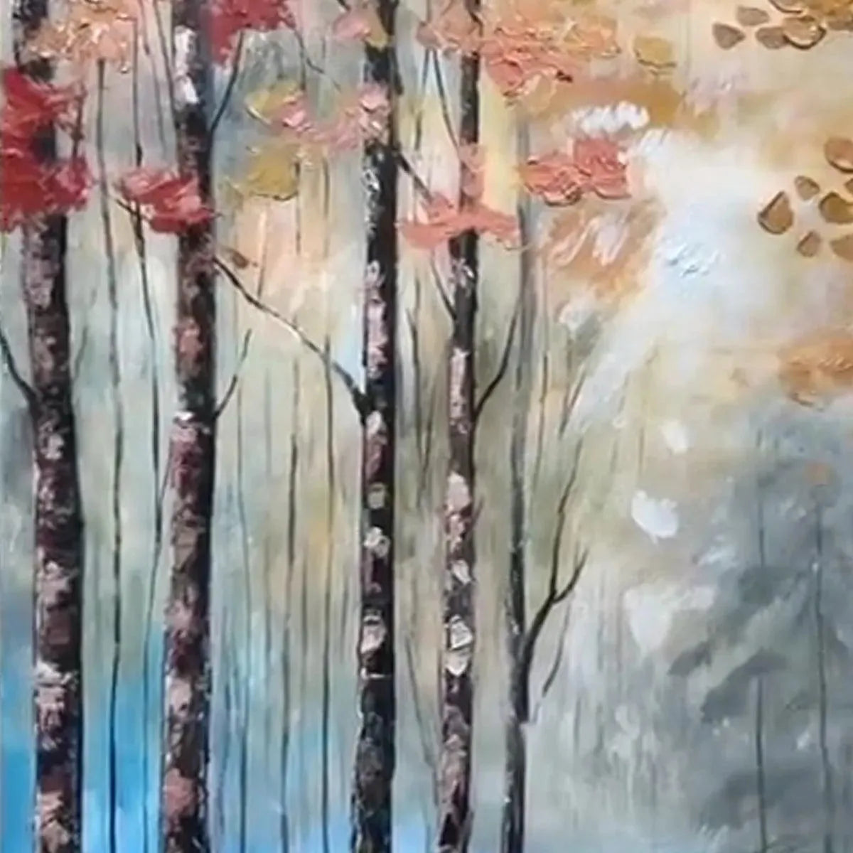 Hand-Painted Forest Path Canvas Art | Modern Decor #TC 262