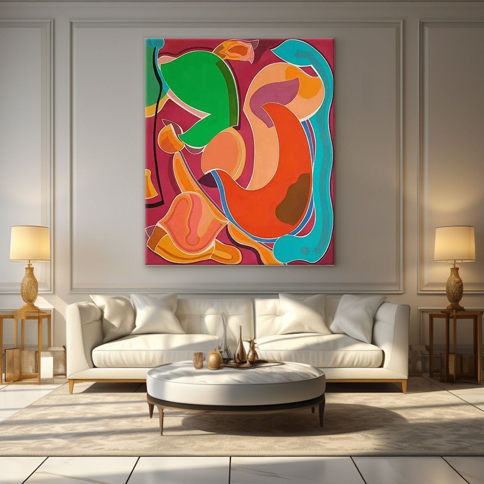 Large Colorful Abstract Oil Painting on Canvas|Modern Abstract Wall Art for Living Room #TC 197