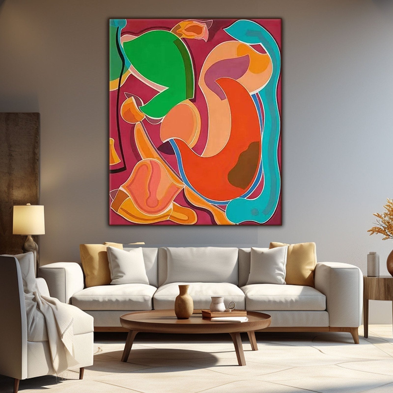 Large Colorful Abstract Oil Painting on Canvas|Modern Abstract Wall Art for Living Room #TC 197