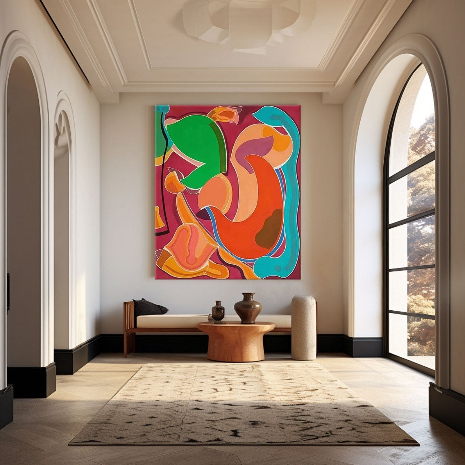 Large Colorful Abstract Oil Painting on Canvas|Modern Abstract Wall Art for Living Room #TC 197