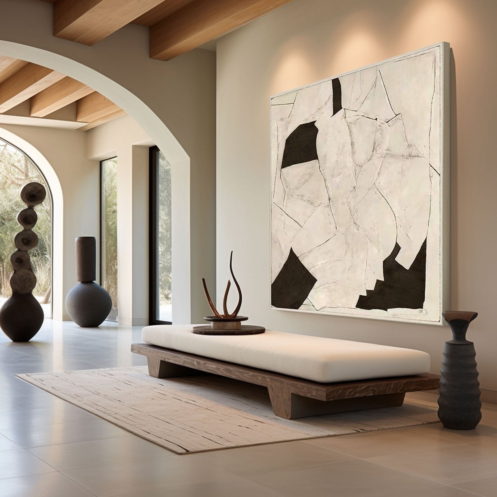 Geometric Abstract Art Painting - Monochrome #TC 154