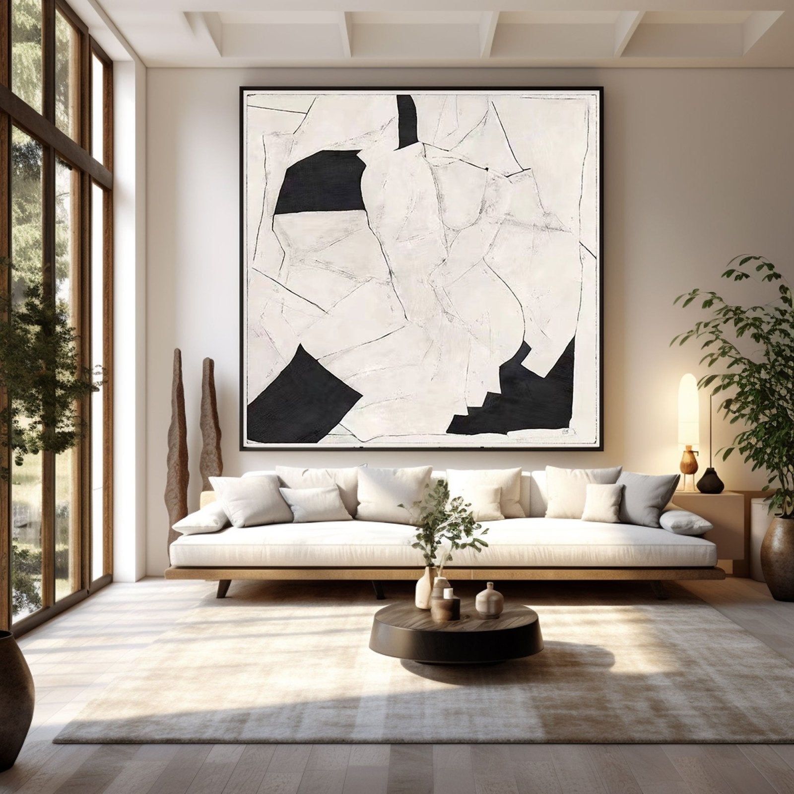 Geometric Abstract Art Painting - Monochrome #TC 154