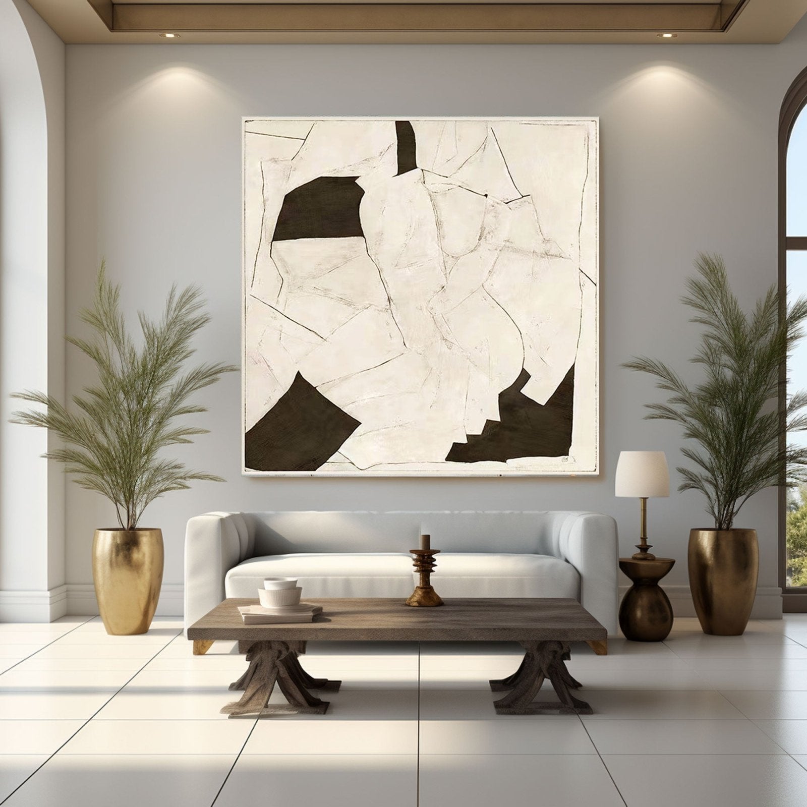 Geometric Abstract Art Painting - Monochrome #TC 154