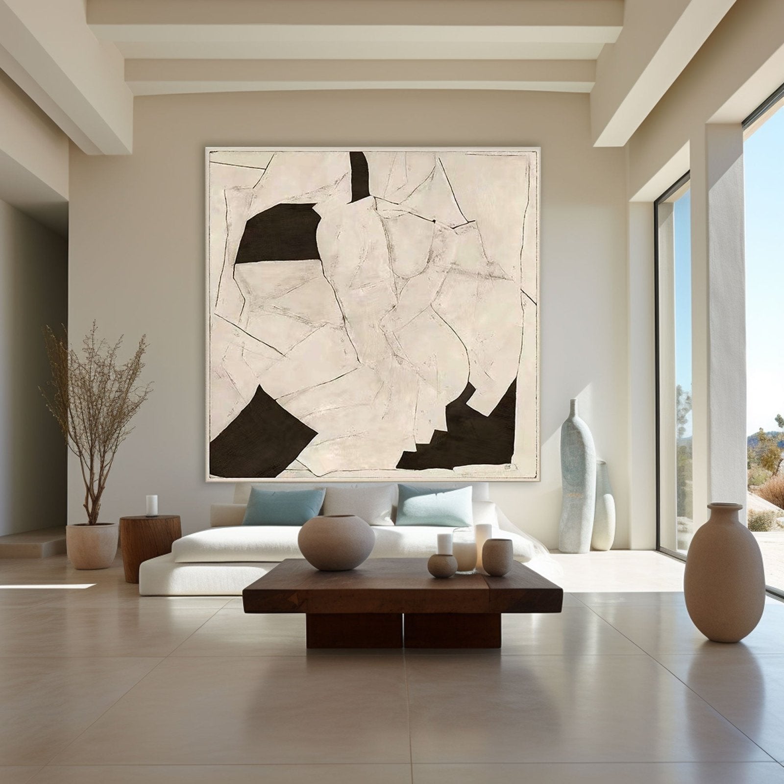Geometric Abstract Art Painting - Monochrome #TC 154