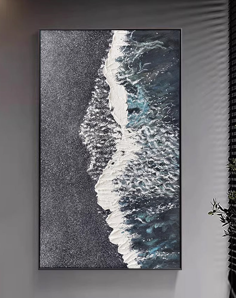 Textured Ocean Wave Abstract Wall Art #TC 159