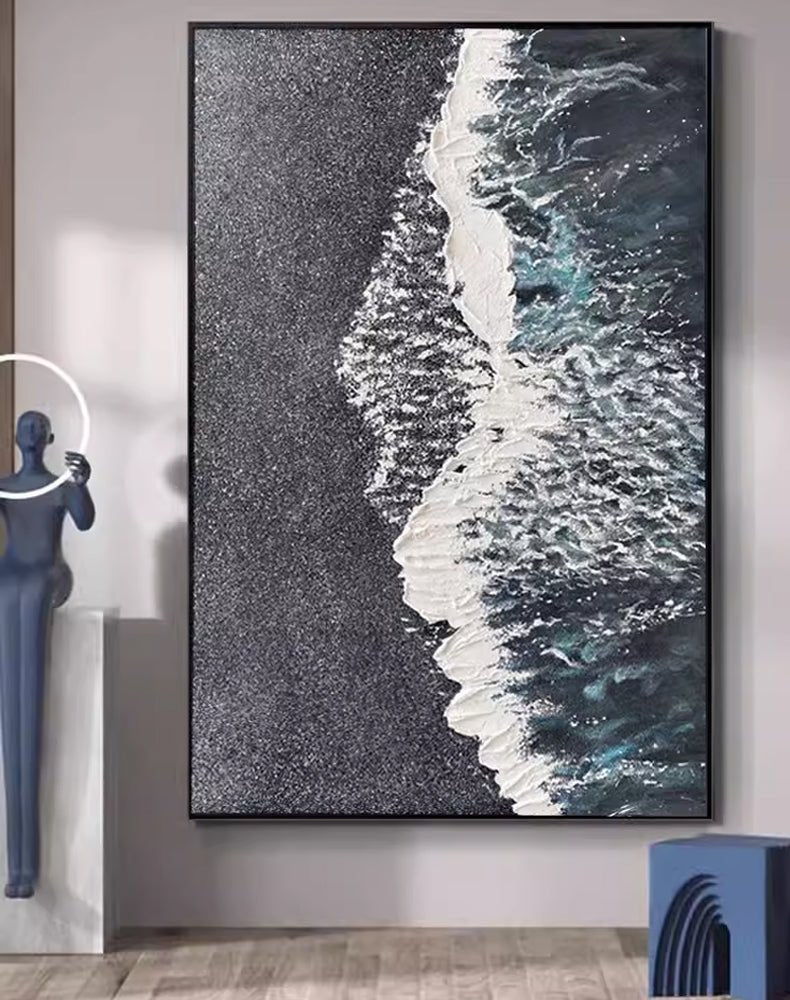 Textured Ocean Wave Abstract Wall Art #TC 159