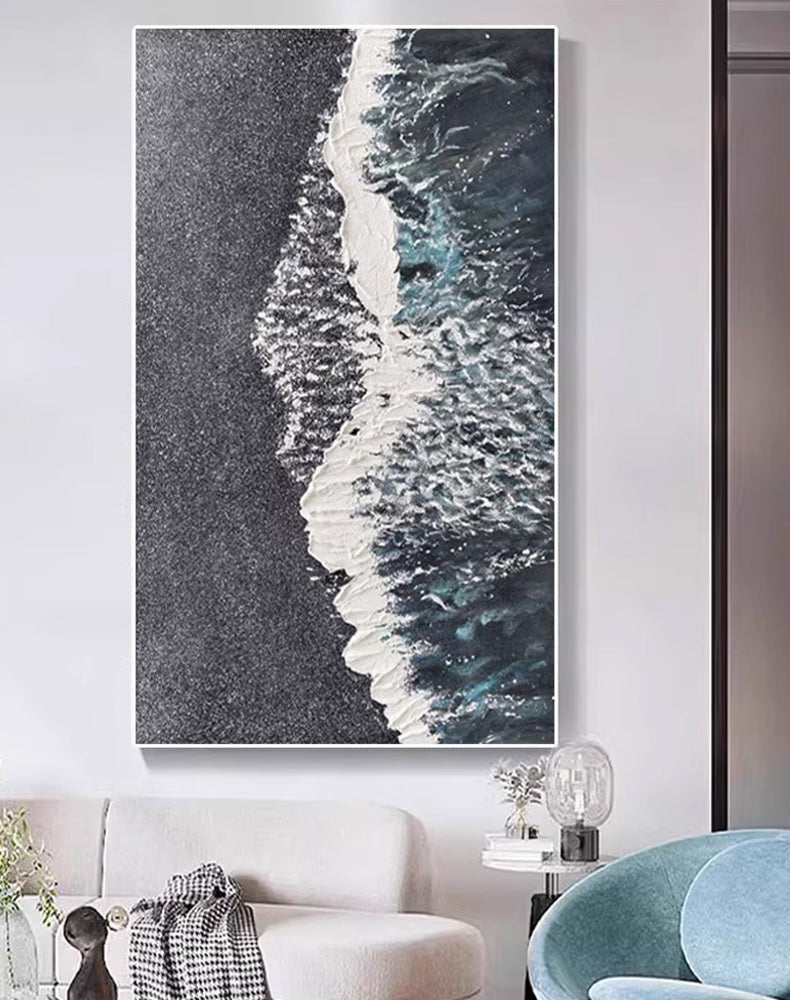 Textured Ocean Wave Abstract Wall Art #TC 159
