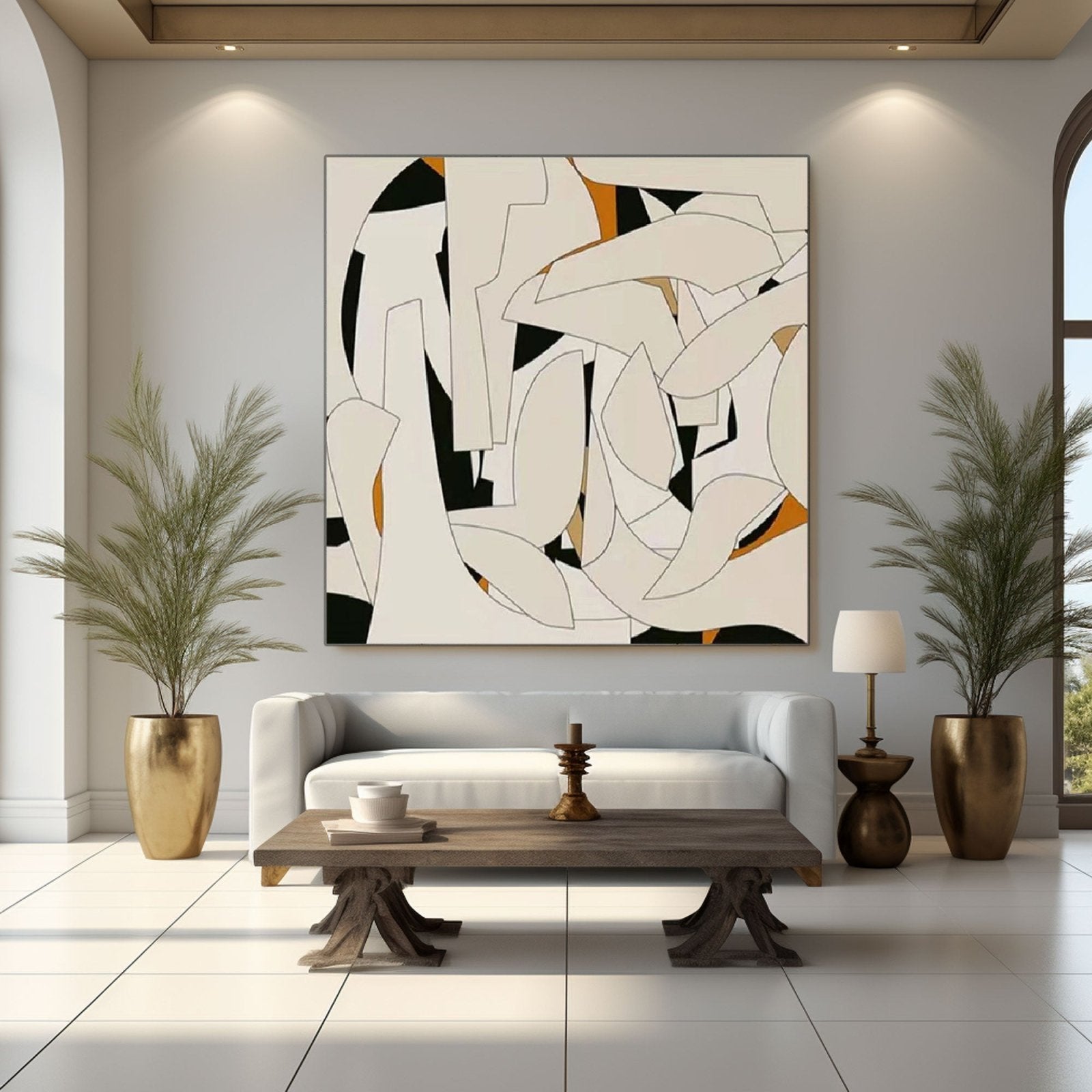 Hand-Painted Abstract Art - Geometric Shapes Decor #TC 205
