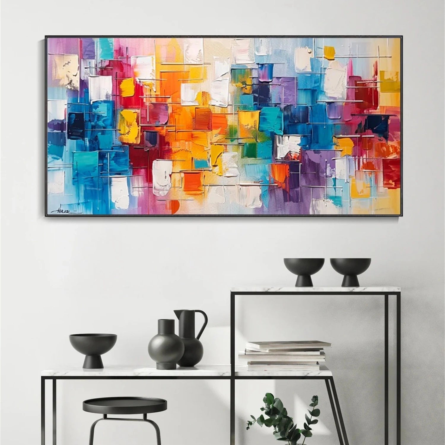 Colorful Textured Abstract Art | Modern Oil Painting #TB 097