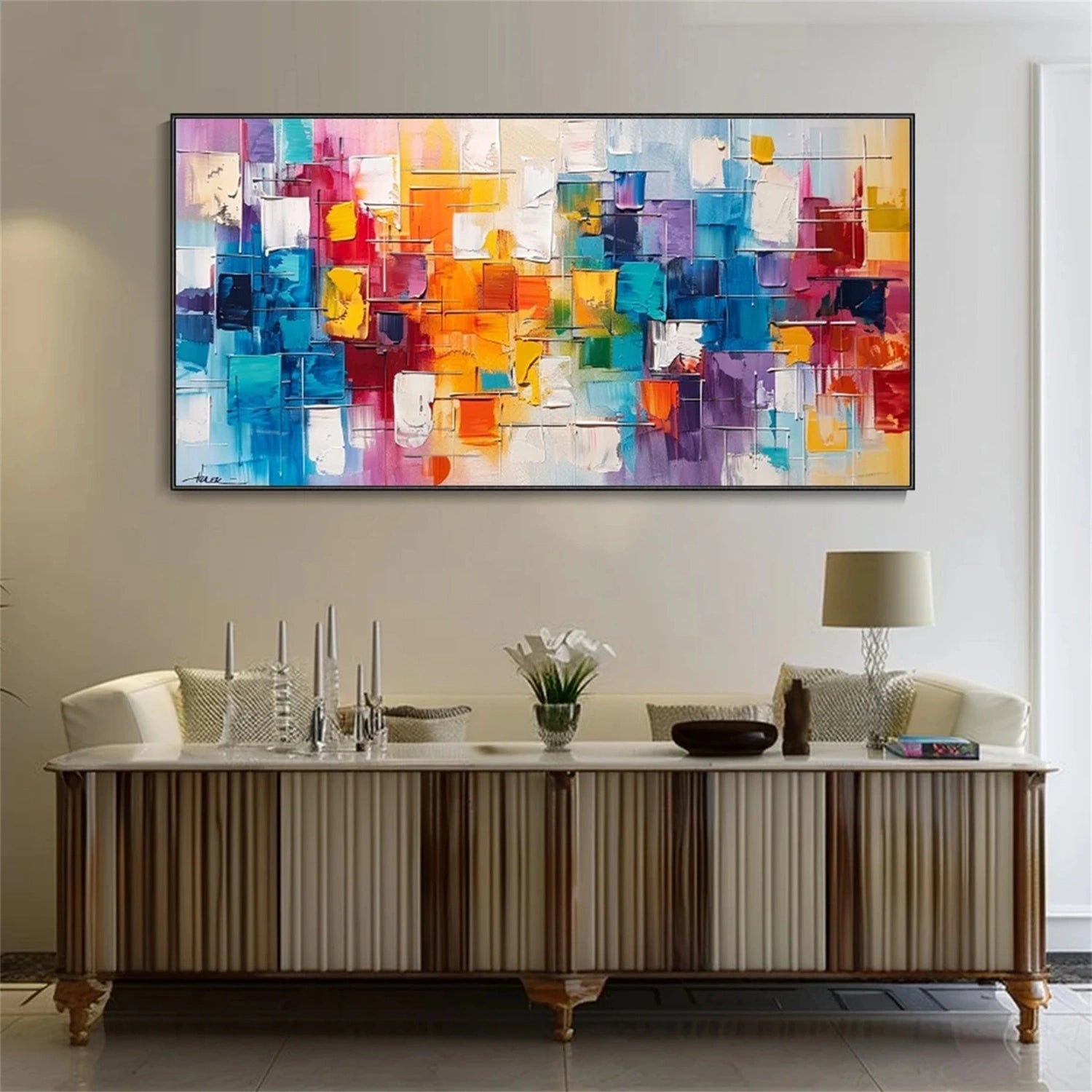 Colorful Textured Abstract Art | Modern Oil Painting #TB 097
