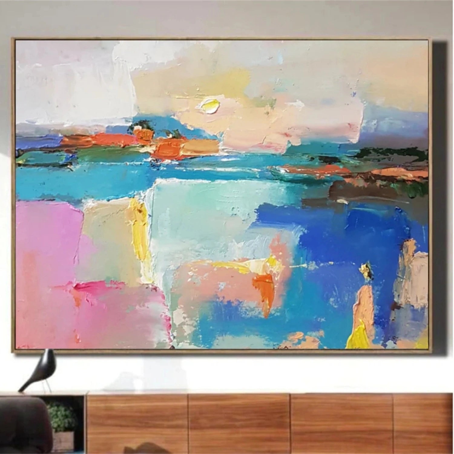 Hand-Painted Abstract Vista | Bright Colorful Art #TB 103