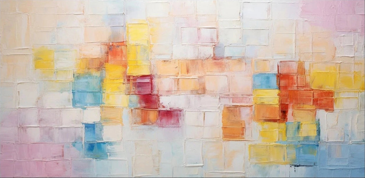 Pastel Geometric Abstract | Modern Oil Painting #TB 104