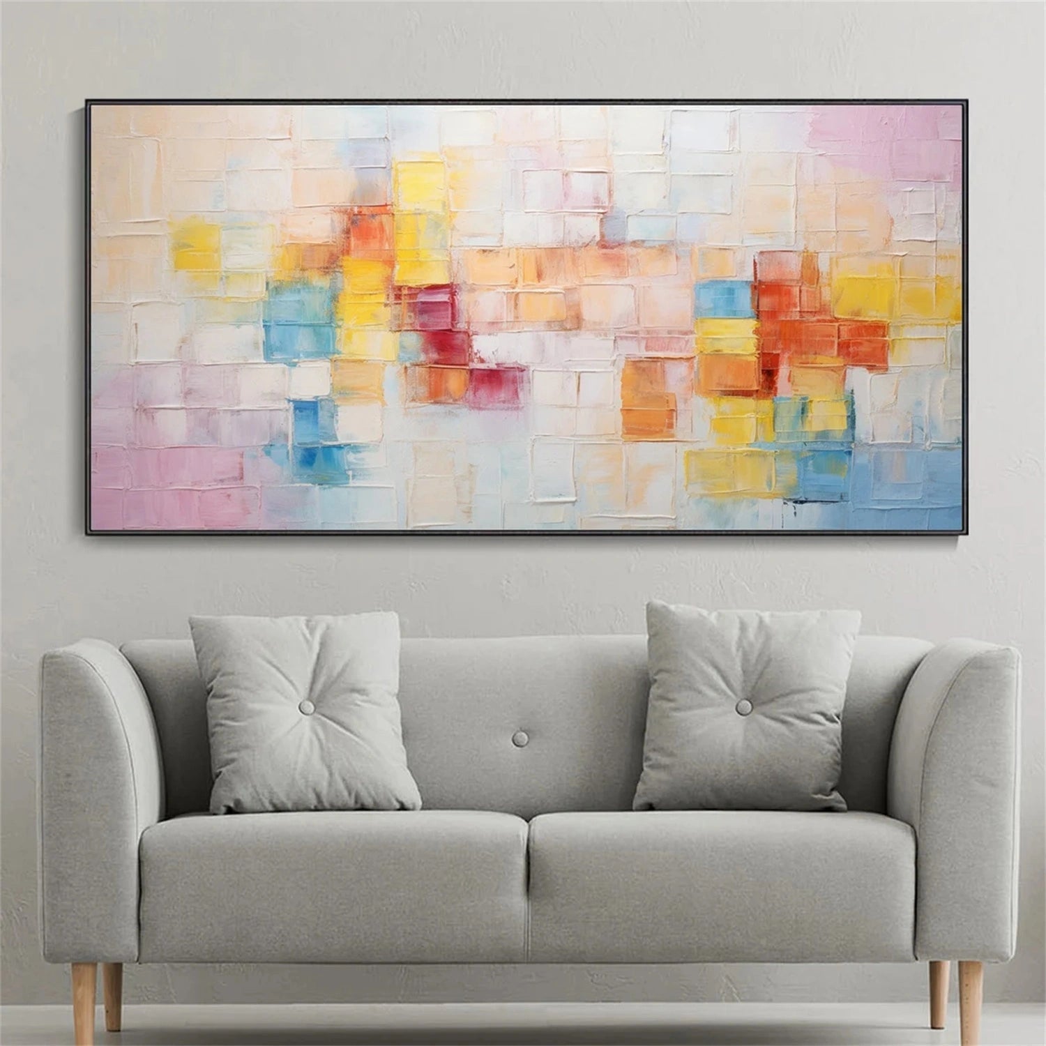 Pastel Geometric Abstract | Modern Oil Painting #TB 104