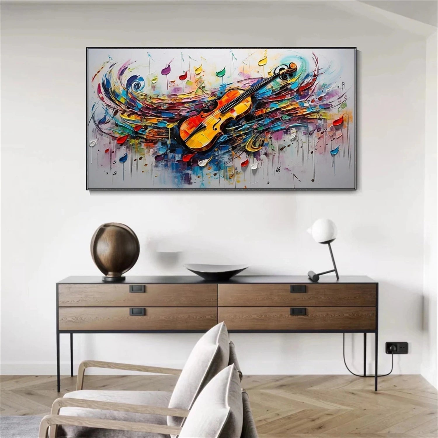 Violin Abstract Art | Colorful Musical Painting #TB 106