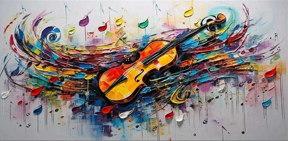Violin Abstract Art | Colorful Musical Painting #TB 106