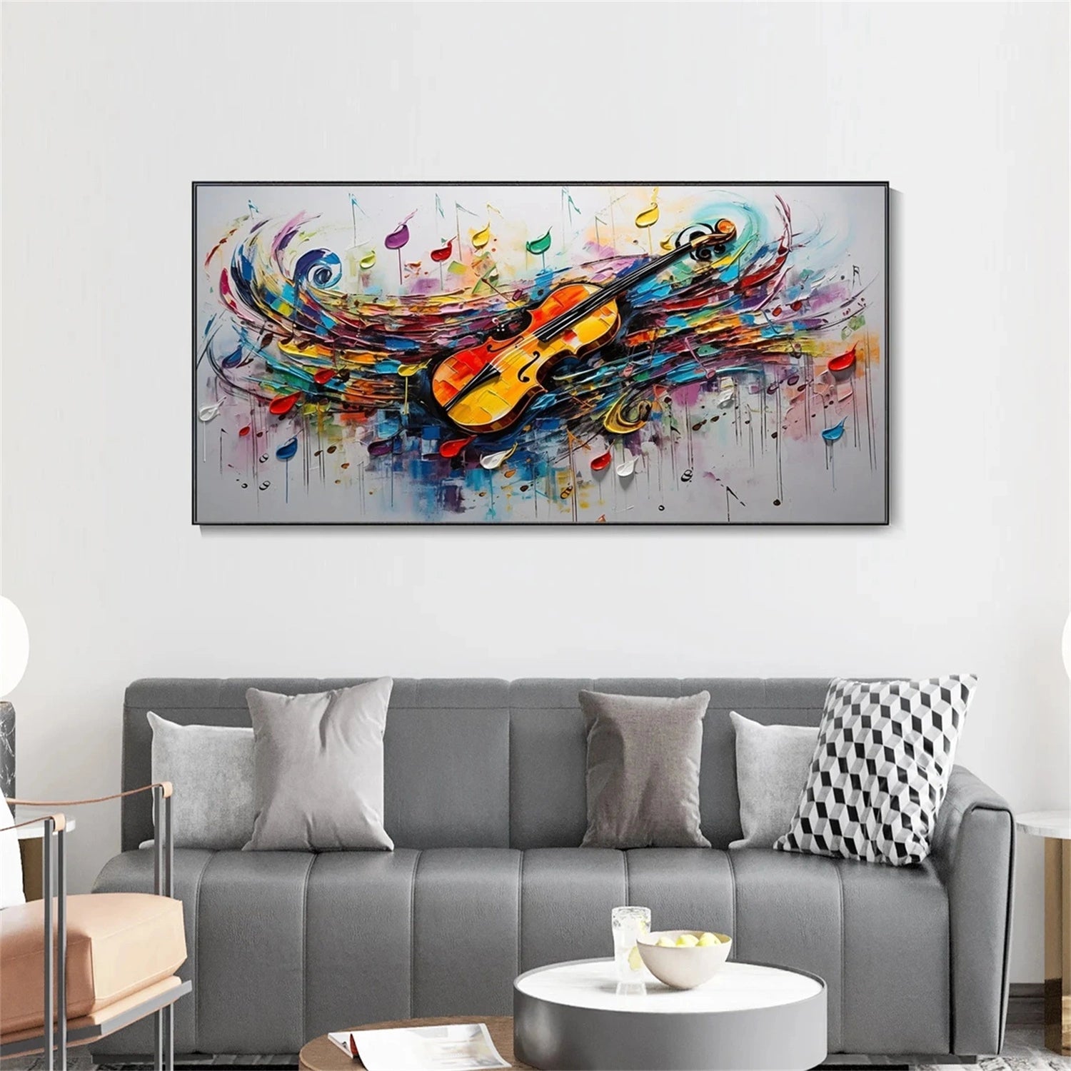 Violin Abstract Art | Colorful Musical Painting #TB 106