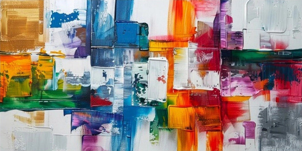 Multi-Color Abstract Art | Textured Square Oil #TB 110