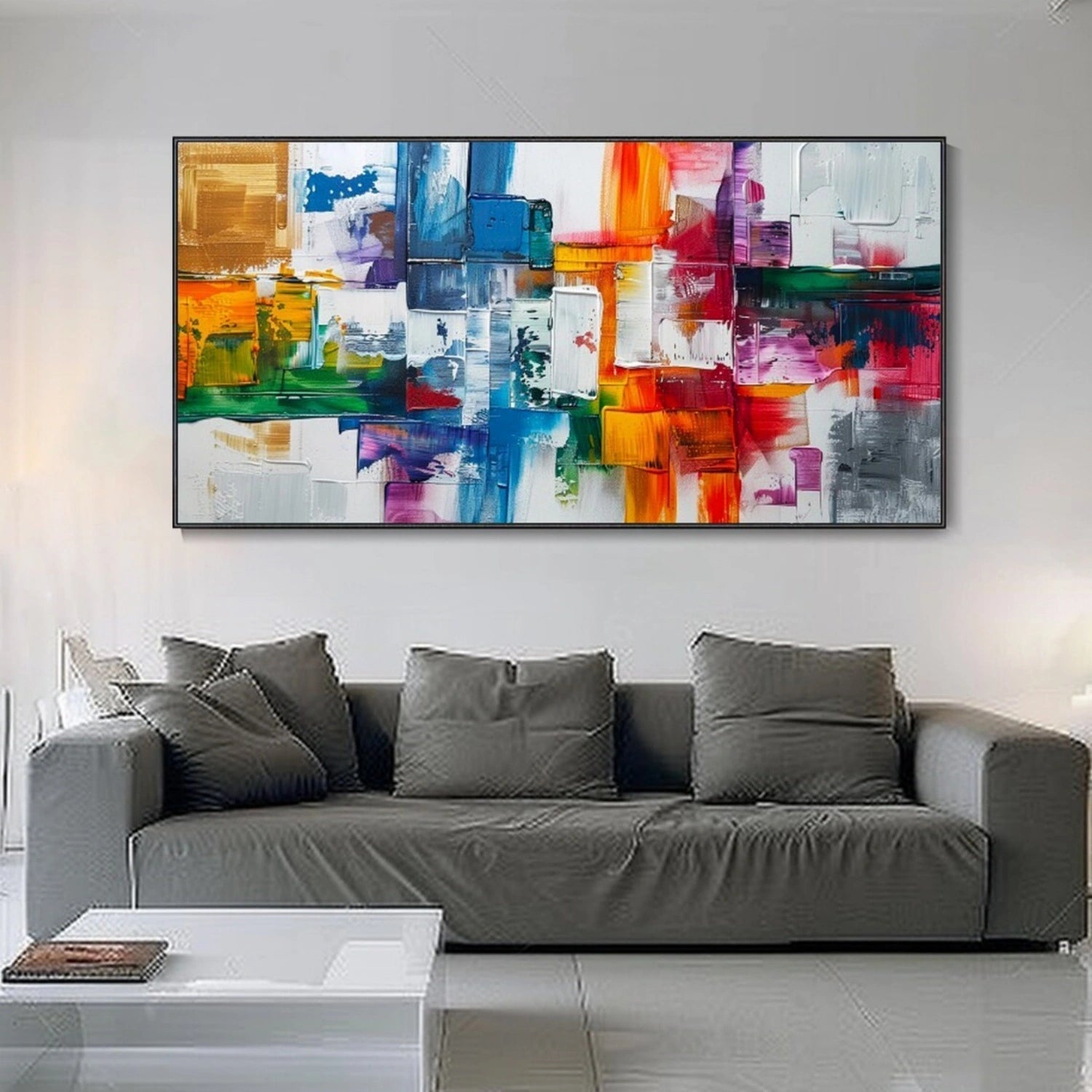 Multi-Color Abstract Art | Textured Square Oil #TB 110