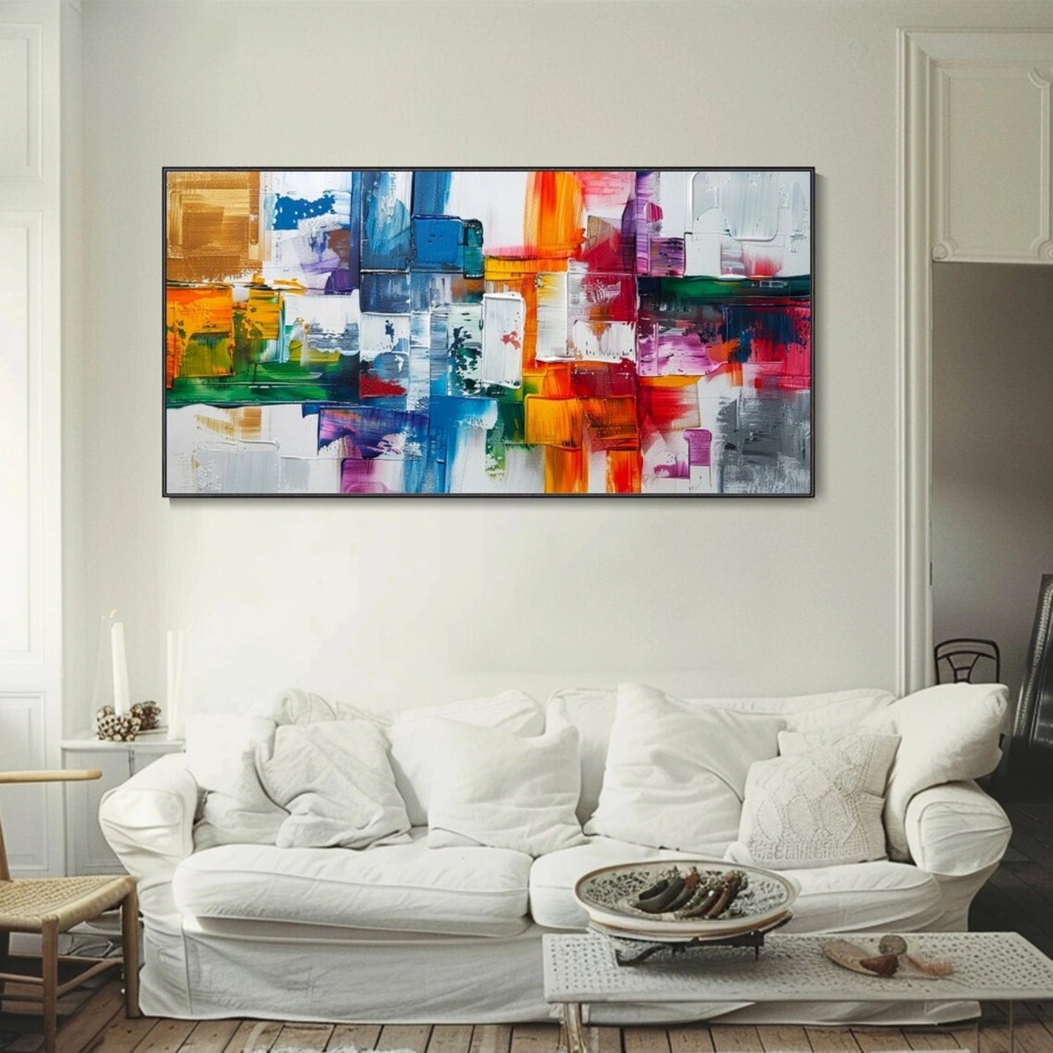 Multi-Color Abstract Art | Textured Square Oil #TB 110