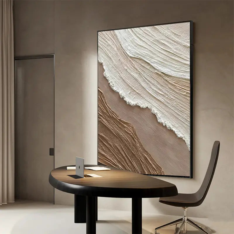 Wabi Sabi Textured Wall Art | Vertical Abstract Neutral Canvas Decor #ZZ 116