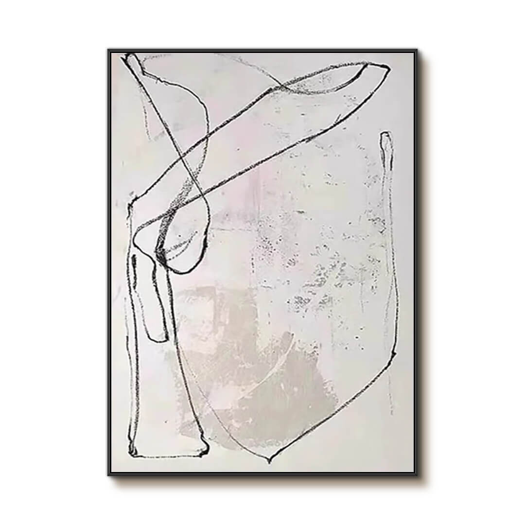 Dynamic Flowing Line Art | Modern Abstract Canvas Painting #AA 256
