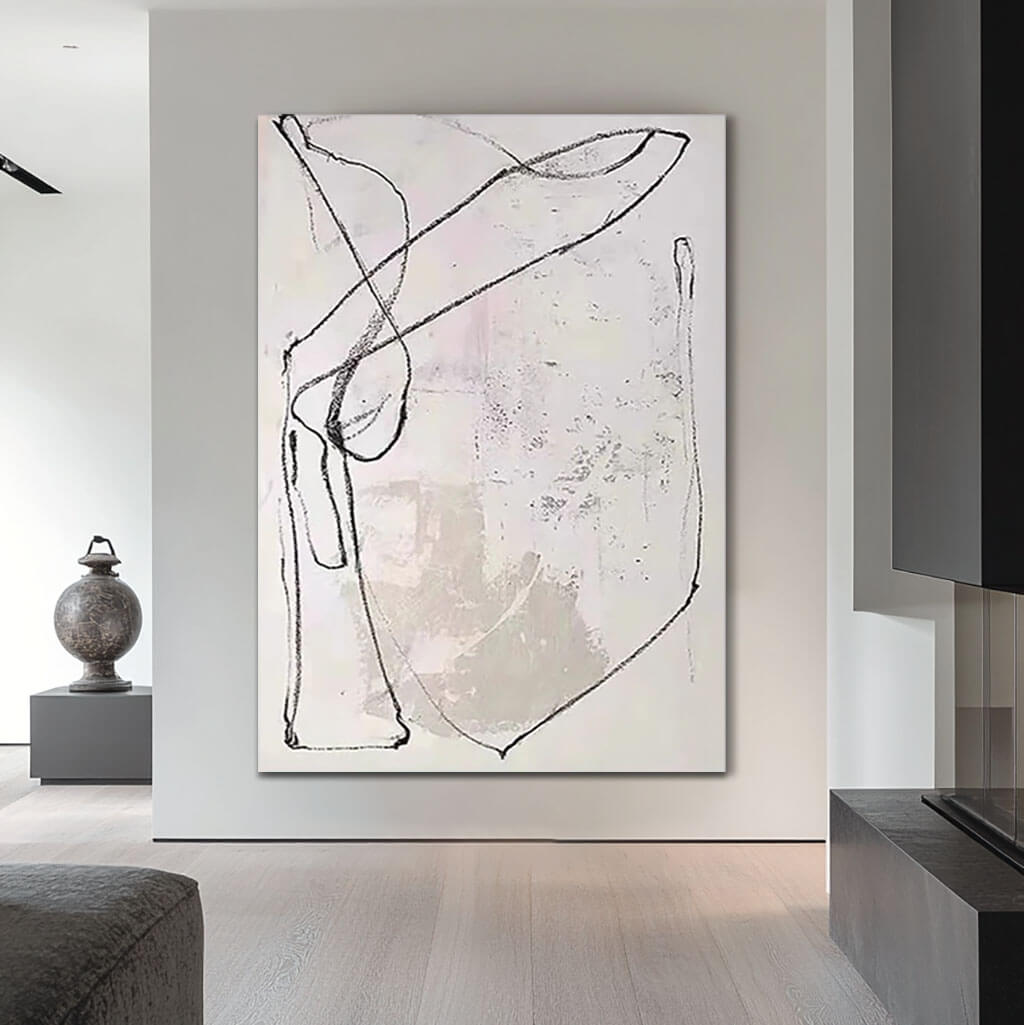 Dynamic Flowing Line Art | Modern Abstract Canvas Painting #AA 256